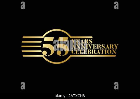 Anniversary logo template Vector design birthday celebration, Golden anniversary emblem, Design for booklet leaflet magazine brochure Stock Vector