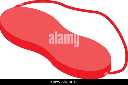 Red sleeping mask icon, isometric style Stock Vector