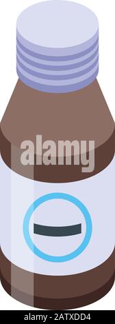 Child cough syrup icon, isometric style Stock Vector