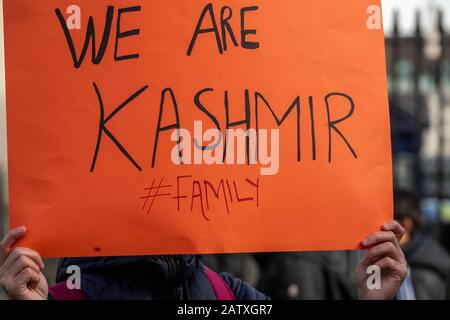 London, UK. 5th Feb, 2020. Anti India demonstration opposite Downing Street, there were protests against the so called Indian occupation of Kashmir and alleged human rights violations. Credit: Ian Davidson/Alamy Live News Stock Photo