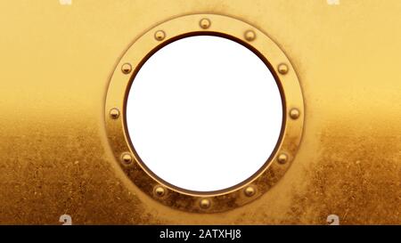 Round metal frame isolated on the white Stock Photo