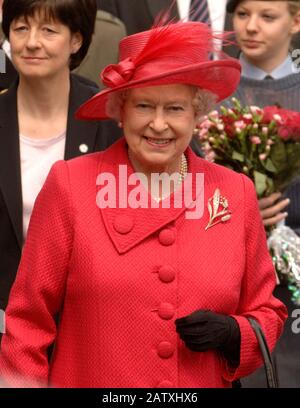 Her Majesty the Queen celebrating her 80th birthday on a  walkabout in Windsor, Berkshire. Stock Photo