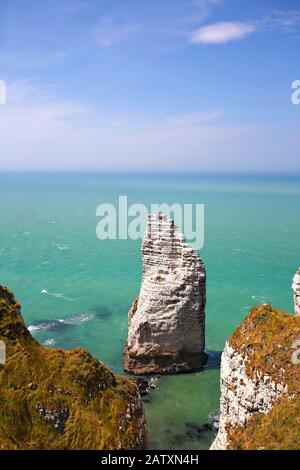 Etretat on the coast of France with wonderful landscapes Stock Photo