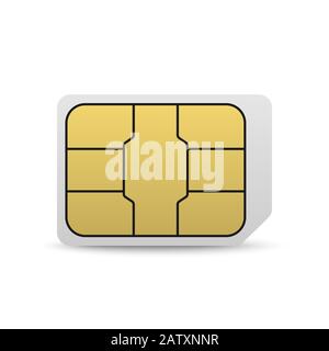 Mobile nano sim card. Phone siimcard chip isolated Stock Vector