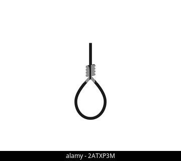 Gallows rope icon. Vector illustration, flat design. Stock Vector