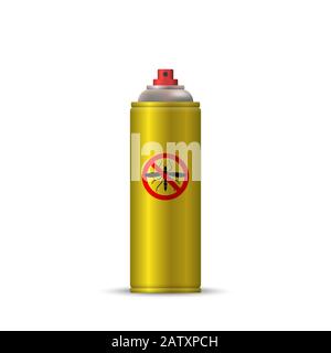 Realistic mosquito reppelent spray aerosol Stock Vector