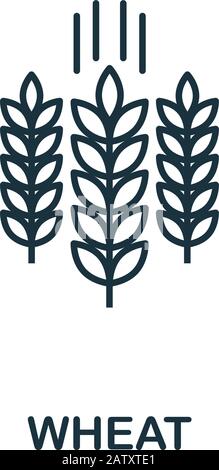 Wheat icon. Thin line style element from farm icons collection. Outline Wheat icon for computer and mobile Stock Vector