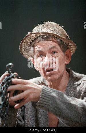 Ian McKellen (as Prospero) in THE TEMPEST by Shakespeare directed by Jude Kelly at the West Yorkshire Playhouse, Leeds, England in 1999. Sir Ian Murray McKellen, born 1939, Burnley, England. English stage and film actor. Co-founder of Stonewall, gay rights activist, knighted in 1990, made a Companion of Honour 2007. Stock Photo