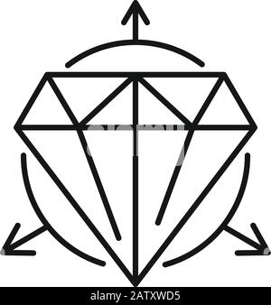 Alchemy gemstone icon. Outline alchemy gemstone vector icon for web design isolated on white background Stock Vector