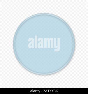 Petri dishes isolated, Glass Biology lab dish on transparent background Stock Vector