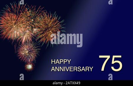 75th jubilee and anniversary with firework Stock Photo