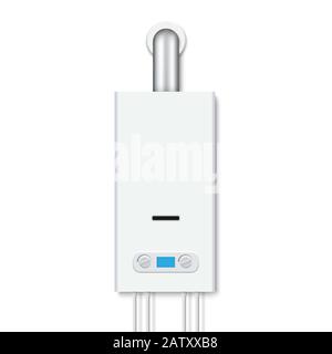 Home water heater. house gas boiler isolated Stock Vector