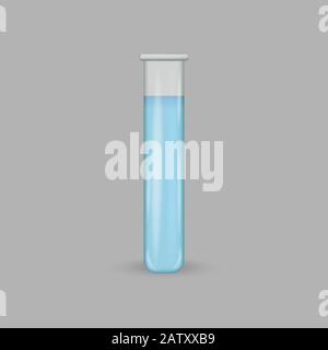 3d realistic laboratory glass test tube Stock Vector
