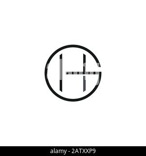 Initial letter gh or hg logo vector templates Stock Vector