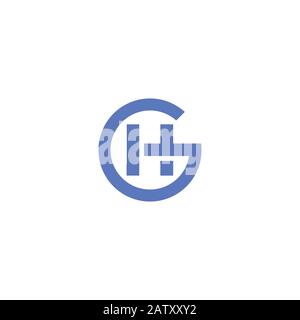 Initial letter gh or hg logo vector templates Stock Vector