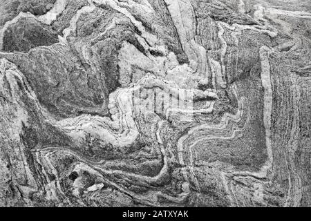 Rock pattern in granite / granit stone at the glacier Gullybreen, Svalbard / Spitsbergen, Norway Stock Photo