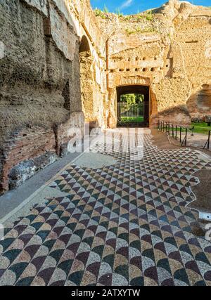 Floor in the Baths of Caracalla in Rome, Italy Stock Photo