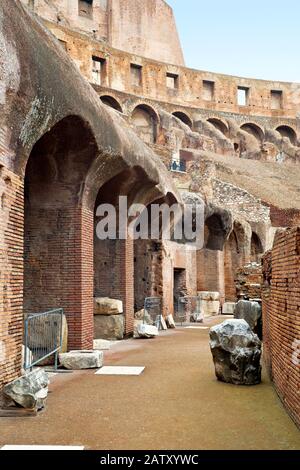 Inside the Colosseum in Rome Stock Photo