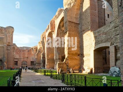 The Baths of Caracalla, ancient roman public baths, in Rome, Italy Stock Photo