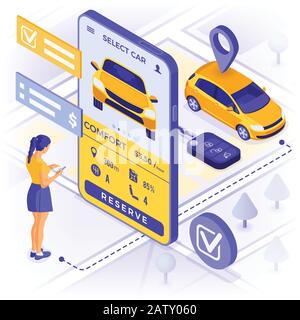 Car Sharing Service Concept Stock Vector