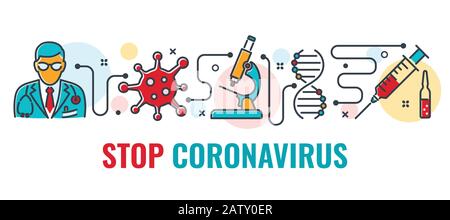 Stop 2019-nCoV Coronavirus Banner Stock Vector