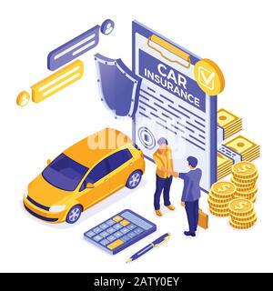 Car Insurance Isometric Concept Stock Vector Image & Art - Alamy