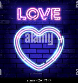 Valentines Day Neon Signboard Stock Vector Image & Art - Alamy