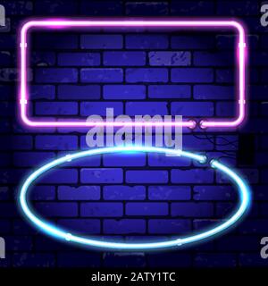 Neon Frames Signboards Stock Vector