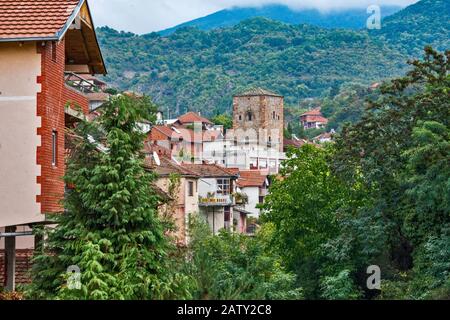 Simic Tower, early Ottoman period defensive tower, in Kratovo, North Macedonia Stock Photo