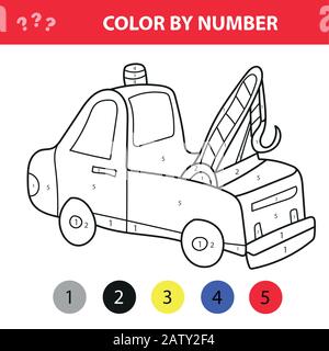 Dot to Dot Tow Truck Isolated Coloring Page Stock Vector Image & Art ...