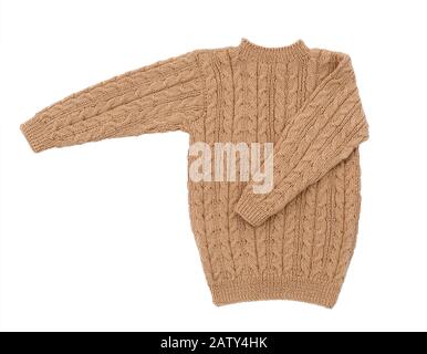 Sweater isolated on white background. Children warm pullover. Winter sweater. Stock Photo