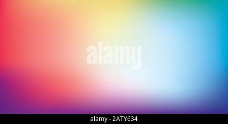 Blurred bright colors mesh background. Colorful rainbow gradient. Smooth blend banner template. Easy editable soft colored vector illustration in EPS8 Stock Vector