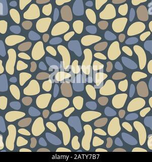 Abstract pebble seamless pattern. Colorful stylized sea stones texture. EPS8 vector illustration includes Pattern Swatch. Stock Vector