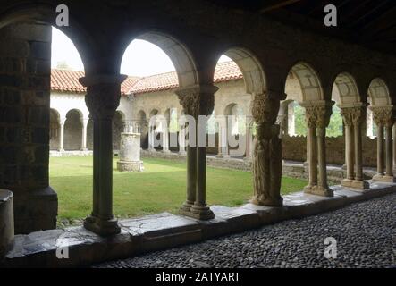 Colonade at Saint Bertrand de Comminges, France, historical architecture Stock Photo