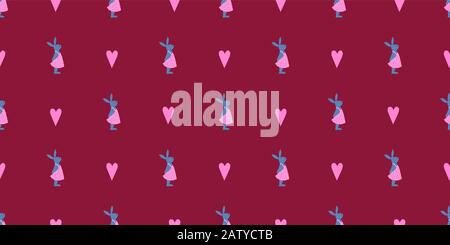 Easter seamless pattern. bunny rabbit. Happy easter. Cute spring illustration.. Stock Vector