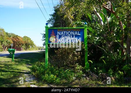 SANIBEL, FLORIDA -26 JAN 2020- View of the Bailey-Matthews National Shell Museum, a seashell conchology museum located in Sanibel Island, Lee County, Stock Photo