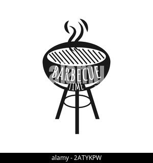 Vintage bbq grill graphics for t-shirt, other prints. Retro barbecue typography tee, emblem for anyone who love summer barbeque with friends and famil Stock Vector