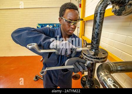 Apprentice engineers training Stock Photo