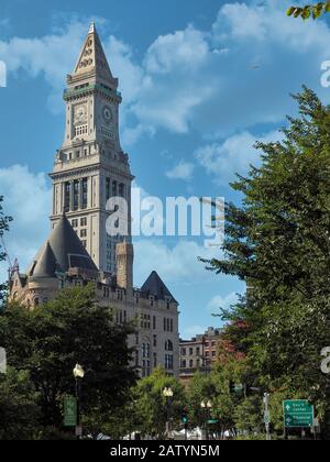 Boston Custom House in Financial District, Boston, Massachusetts, USA Stock Photo