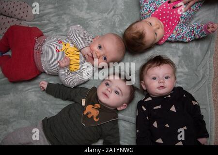A group of babies at playgroup UK Stock Photo
