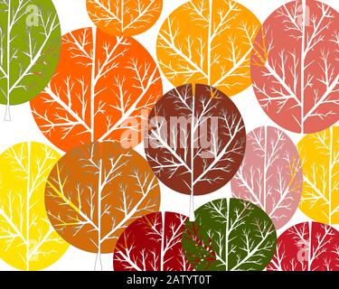 Vector of a forest made out of simple shapes Stock Vector