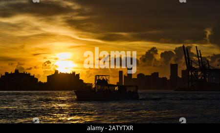 A stunning sunset over the Miami skyline