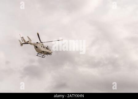 Buenos Aires, Argentina - May 26, 2019: Helicopter of Mauricio Macri