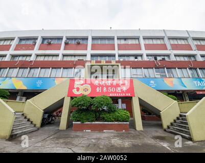 Taipei, NOV 5: Morning view of the Jijian building of Fu Jen Catholic University on NOV 5, 2019 at Taipei, Taiwan Stock Photo