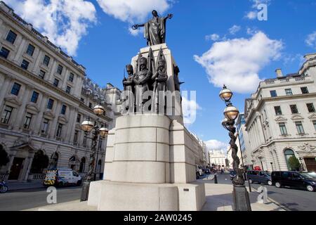 The Guards statue, Crimean War Memorial, Waterloo Place, St James's, City of Westminster, London, England. Stock Photo