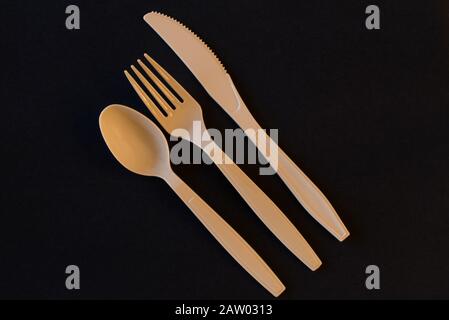 Wood Utensil Set Stock Photo