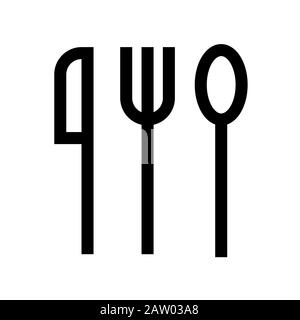 Cutlery icon fork, spoon, knife Stock Vector