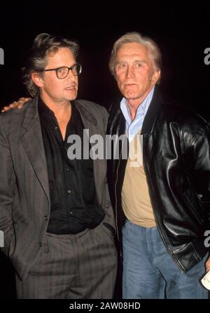 February 5, 2020: KIRK DOUGLAS (born Issur Danielovitch, December 9, 1916 - February 5, 2020) actor, producer, director author, and an icon of Hollywood's Golden Age, has died at 103. PICTURED: Los Angeles, California, USA: MICHAEL DOUGLAS and his father KIRK DOUGLAS in a 1989. (Credit Image: © Kathy Hutchins/ZUMA Press) Stock Photo