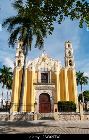 San Juan Bautista Church in Merida, Yucatan, Mexico. Stock Photo