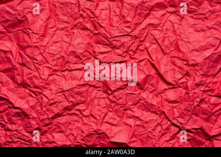 Red crumpled paper background Stock Photo